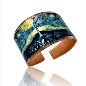 Artistic Starry Night Cuff ring